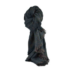 Farfouillette Stockholm Scarf Shawl Shiny Wool Navy