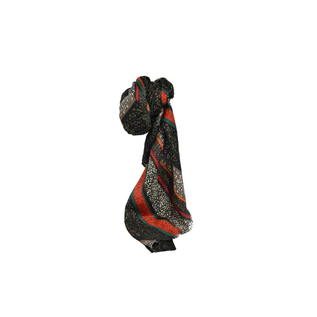 Farfouillette Congo Animal Print Black Scarf