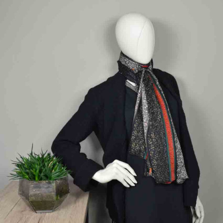 Farfouillette Congo Animal Print Black Scarf