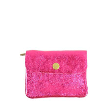 Farfouillette Compact Coin Purse Leather PM Fuchsia