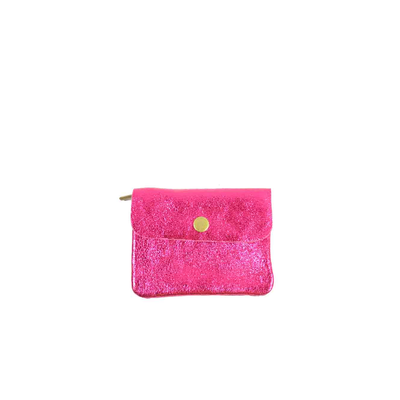 Farfouillette Compact Coin Purse Leather PM Fuchsia