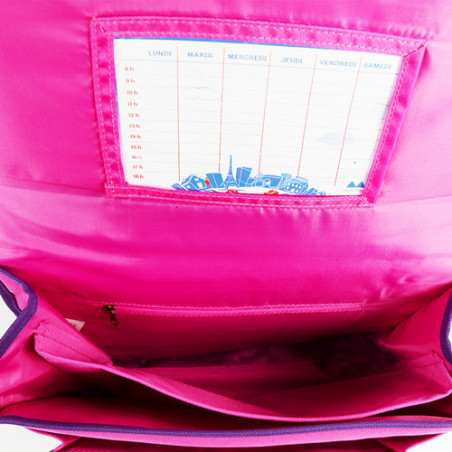 Poids Plume Cartable 35cm Color Pink ouvert