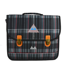 Poids Plume Cartable 38cm Tartan gris