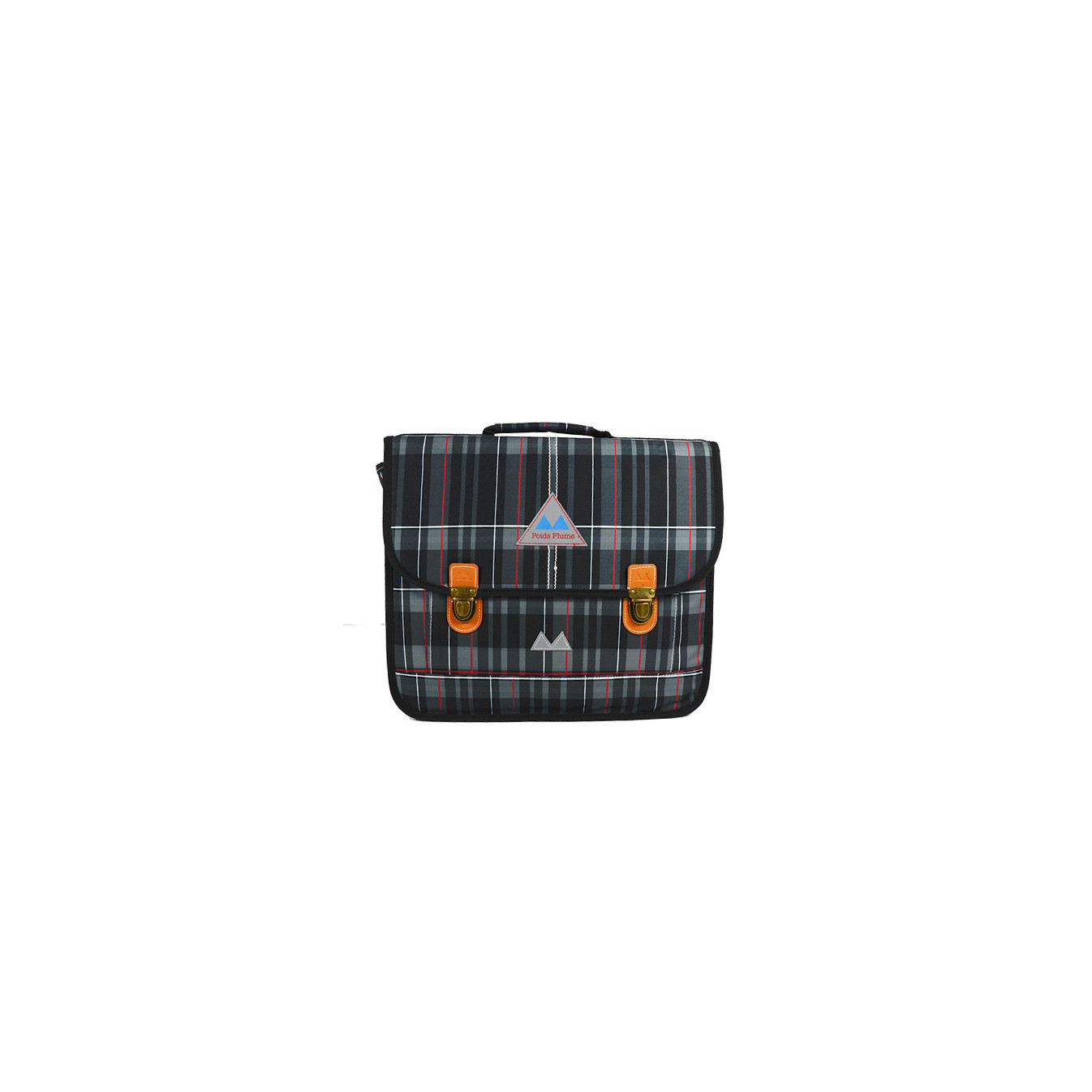 Poids Plume Cartable 38cm Tartan gris