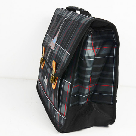 Poids Plume Cartable 38cm Tartan gris cote