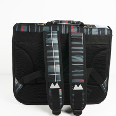 Poids Plume Cartable 38cm Tartan gris dos
