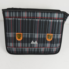 Poids Plume Cartable 38cm Tartan gris face