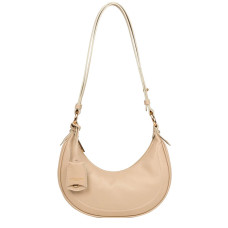 Lancaster Noholita Day Hobo Leather Bag 480-037 Dark Beige