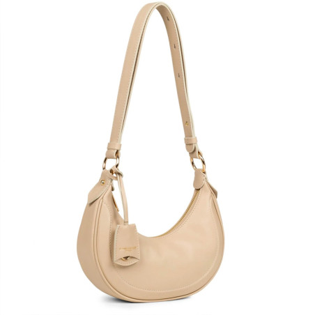 Lancaster Noholita Day Hobo Leather Bag 480-037 Dark Beige
