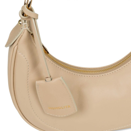 Lancaster Noholita Day Hobo Leather Bag 480-037 Dark Beige