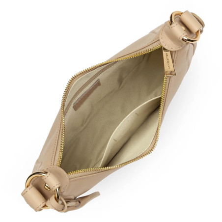 Lancaster Noholita Day Hobo Leather Bag 480-037 Dark Beige