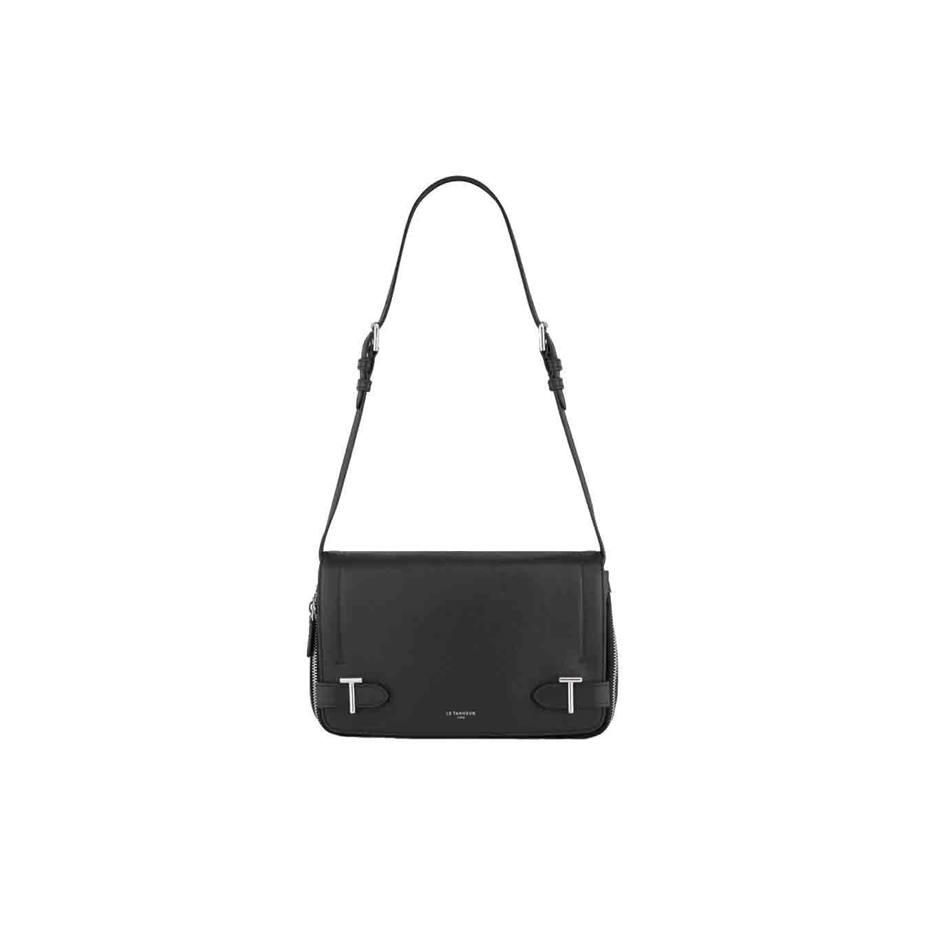 Le Tanneur Simone Petit Shoulder Bag Grained Leather Black