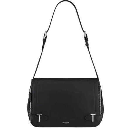 Le Tanneur Simone Shoulder Bag Medium Grained Leather Black