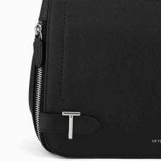 Le Tanneur Simone Shoulder Bag Medium Grained Leather Black