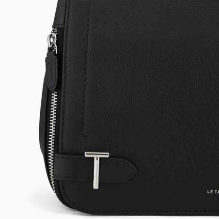 Le Tanneur Simone Shoulder Bag Medium Grained Leather Black