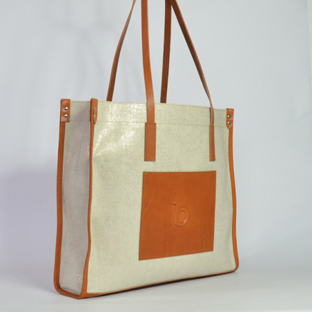 Berthille Shopping Bag Beige / Cognac