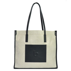 Berthille Shopping Bag Canvas Beige / Black