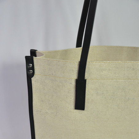 Berthille Shopping Bag Canvas Beige / Black