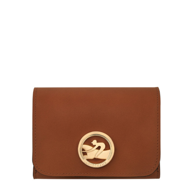 Longchamp Box-Trot portefeuille Cognac