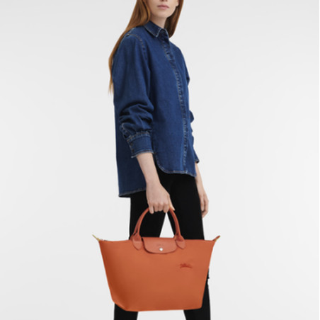 Longchamp Le Pliage Green Sac À Main M Carotte porté
