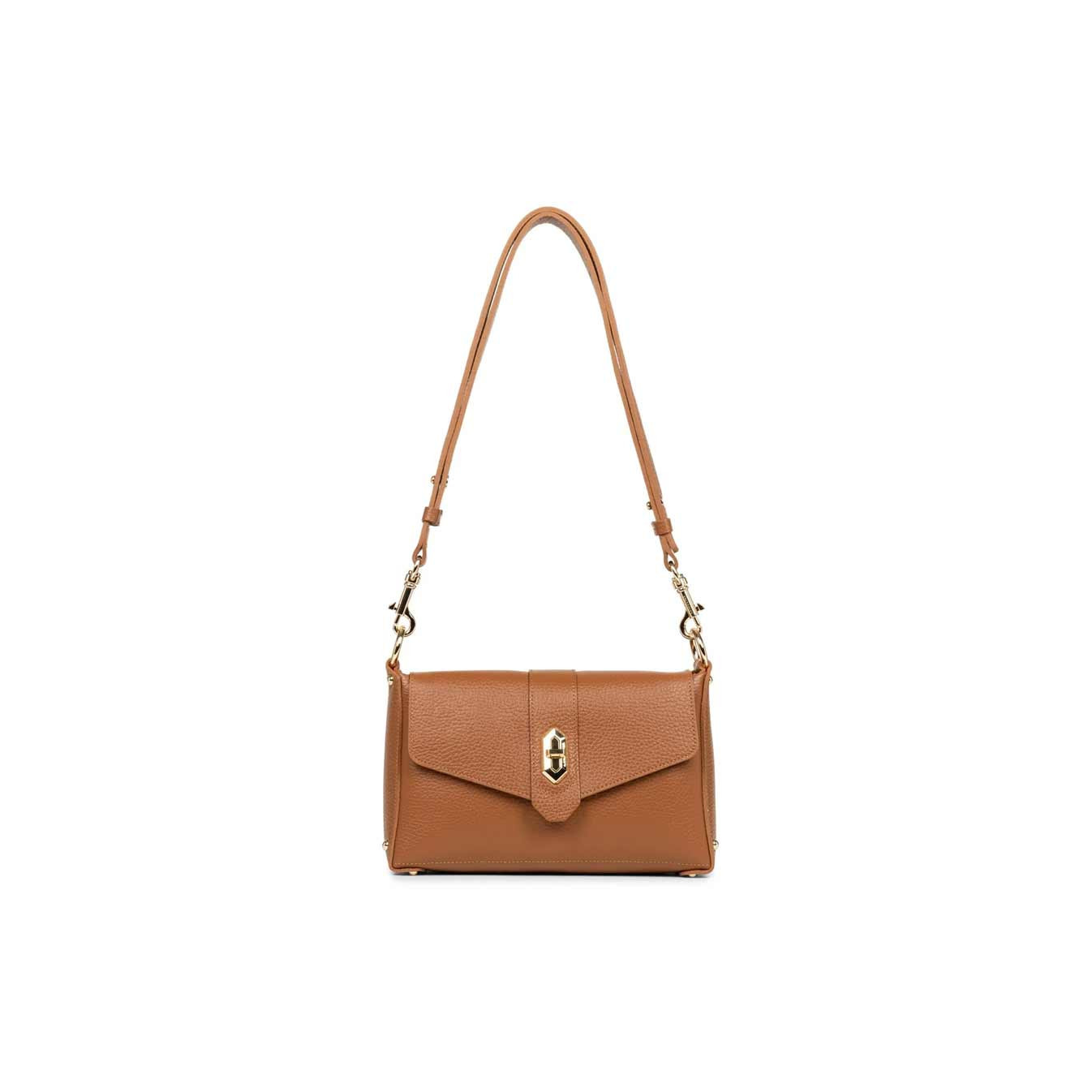 Lancaster Foulonné Double Sac Trotteur A Rabat 470-53 Camel In Orange