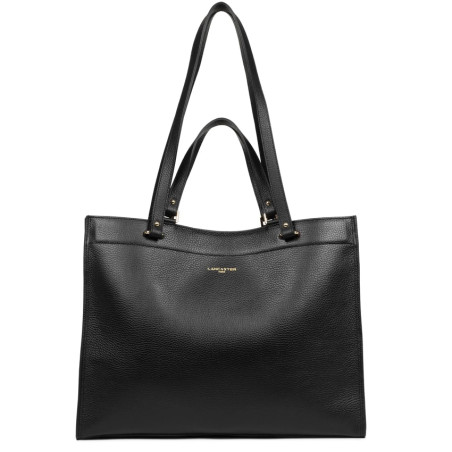 Lancaster Foulonne Double Tote Shoulder Bag 470-59 Black In Nude