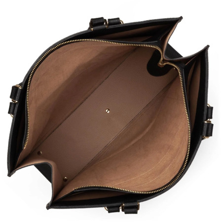 Lancaster Foulonne Double Tote Shoulder Bag 470-59 Black In Nude