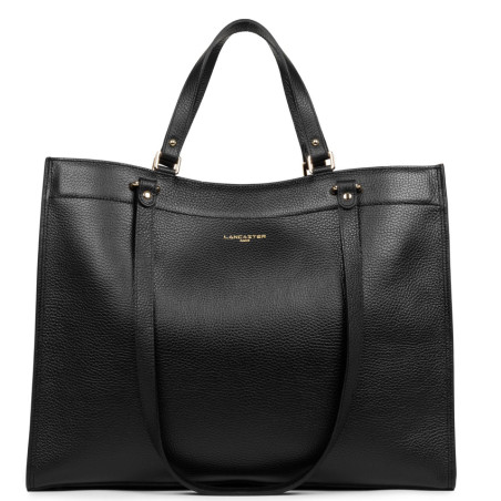 Lancaster Foulonne Double Tote Shoulder Bag 470-59 Black In Nude