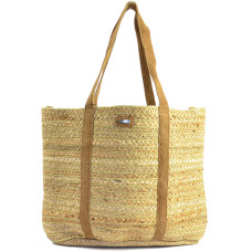 The Tropéziennes Gobi Jute and Tan Leather Tote