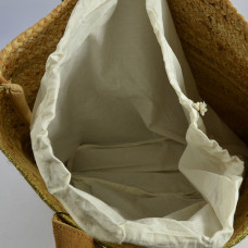 The Tropéziennes Gobi Jute and Tan Leather Tote