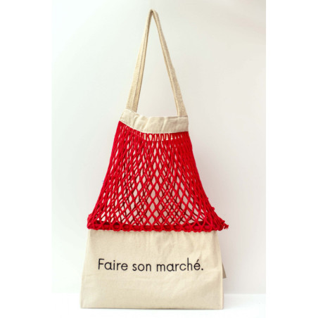Shoppinette XL Provision Tote Bag Red Market