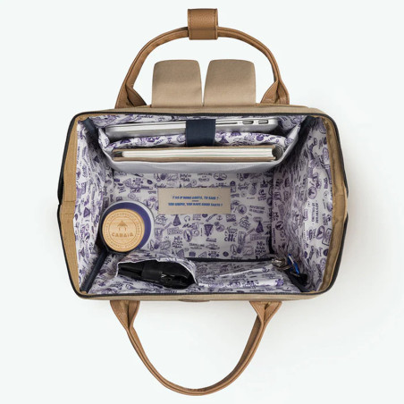 Kuala Lumpur Wide Cabaia 15" Backpack Beige