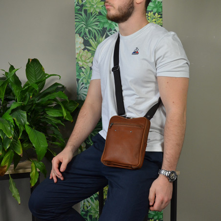 Fourès Workshops Baroudeur Crossbody Damascene F9327 Tawny