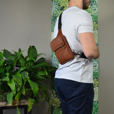 Ateliers Fourès Baroudeur Men's Leather Satchel Pallas F9169 Tawny