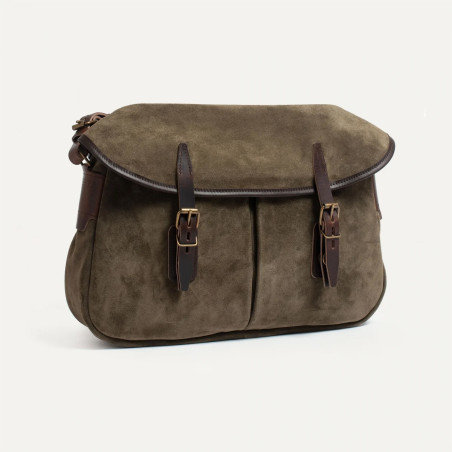 Navy Blue Musette Bag M Leather Suede Musk