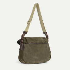 Navy Blue Musette Bag M Leather Suede Musk