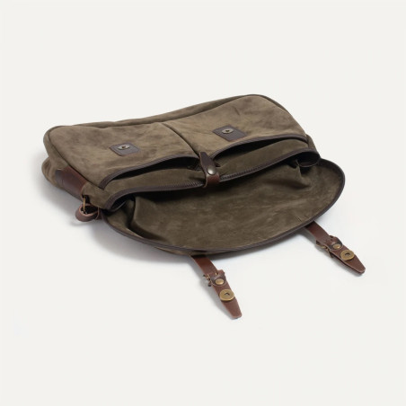 Navy Blue Musette Bag M Leather Suede Musk