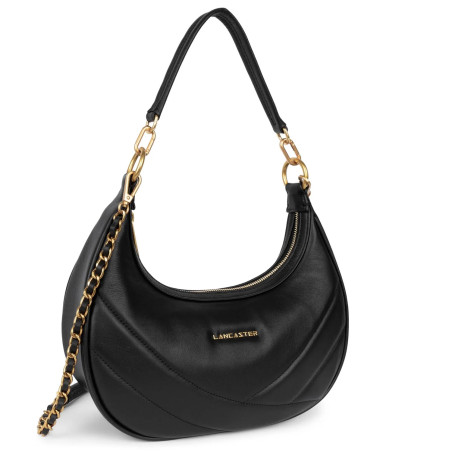 Lancaster Soft Quilted Hobo Bag 530-37 Black