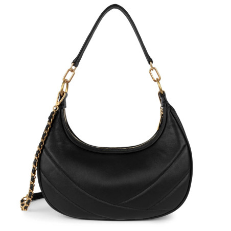 Lancaster Soft Quilted Hobo Bag 530-37 Black