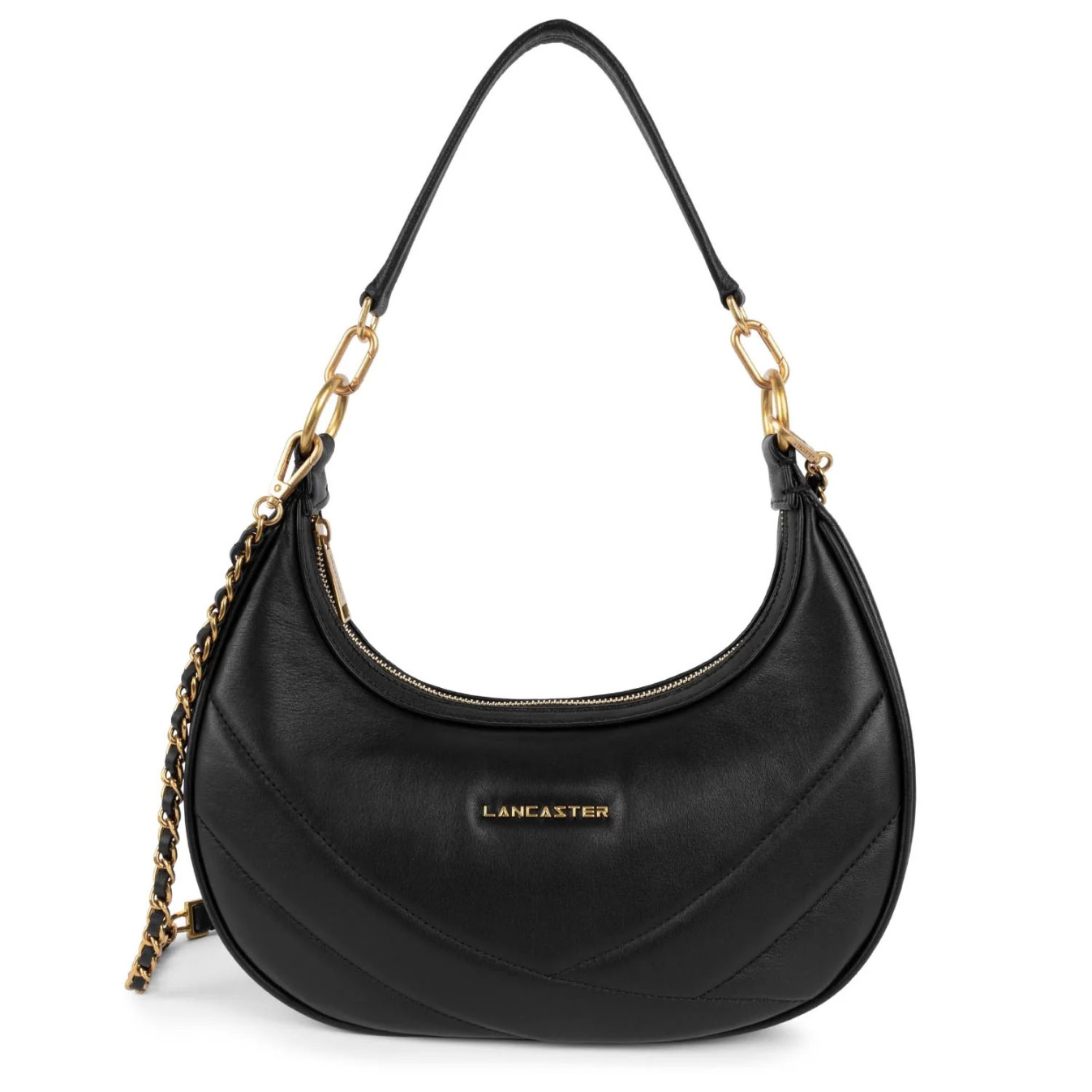 Lancaster Soft Quilted Hobo Bag 530-37 Black