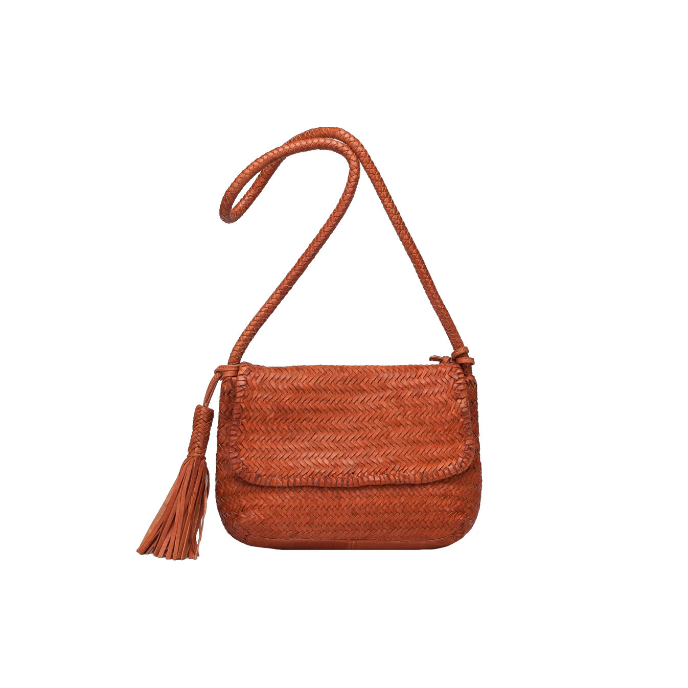 Biba Perkins Sac Bandoulière en Cuir Tressé PER2L Calabaza