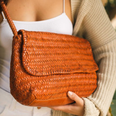 Biba Perkins Shoulder Bag in Woven Leather PER2L Calabaza