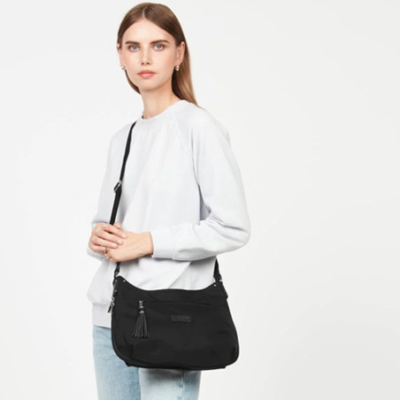 Lancaster Basic and Sport Tassel Crossbody Bag 514-38-Black