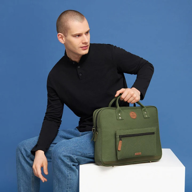 Seoul Messenger Laptop Bag 14" Khaki