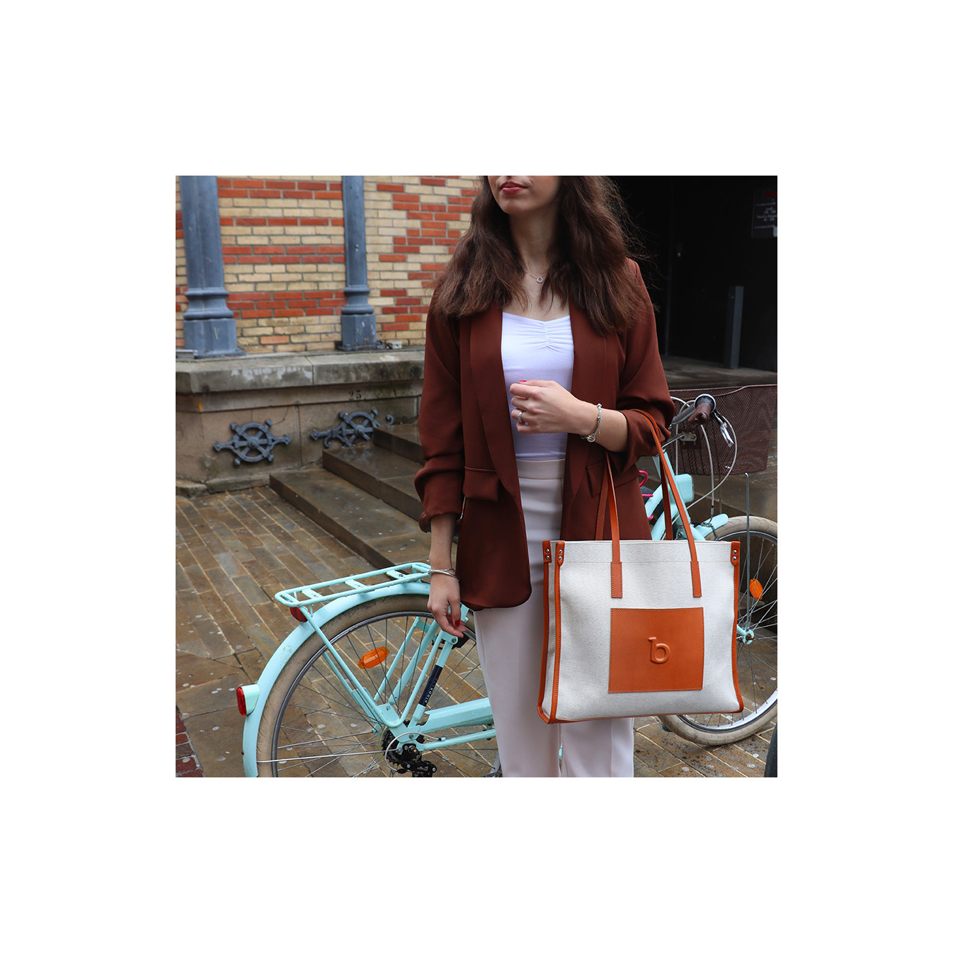 Berthille Shopping Bag Beige / Cognac
