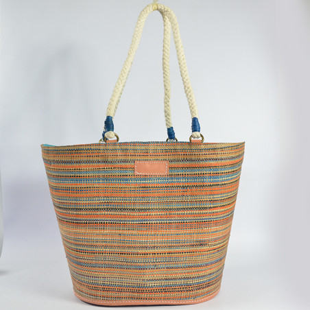 Le Voyage en Panier Rabane Bonbon Cabas Bleu face