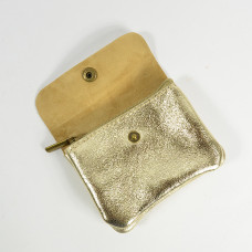 Farfouillette Compact Coin Purse Shiny Leather PM Gold