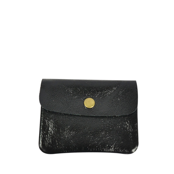 Farfouillette Compact Coin Purse Leather PM Black