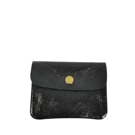 Farfouillette Compact Coin Purse Leather PM Black
