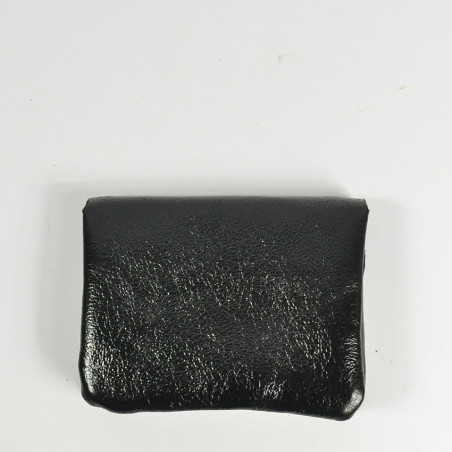 Farfouillette Compact Coin Purse Leather PM Black